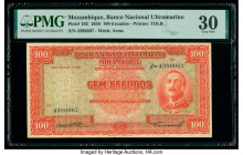 Mozambique Banco Nacional Ultramarino 100 Escudos 16.2.1950 Pick 103 PMG Very Fine 30. Ink added.

HID09801242017

© 2020 Heritage Auctions | All Righ...