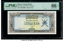 Oman Central Bank of Oman 10 Rials ND (1977) Pick 19a PMG Gem Uncirculated 66 EPQ. 

HID09801242017

© 2020 Heritage Auctions | All Rights Reserved