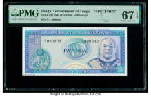 Tonga Government of Tonga 10 Pa'anga ND (1974-89) Pick 22s Specimen PMG Superb Gem Unc 67 EPQ. 

HID09801242017

© 2020 Heritage Auctions | All Rights...