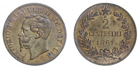VITTORIO EMANUELE II (1861-1878) 

2 Centesimi 1861, Napoli rame gr. 2,04. Pagani 558, MIR 1094b.
NGC5782311-008 MS64BN. Rara. Fdc