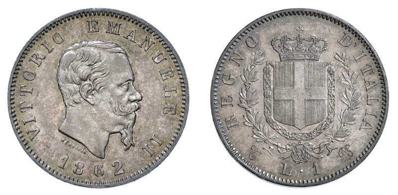 VITTORIO EMANUELE II (1861-1878) 

1 Lira 1862, Torino argento gr. 4,89. Pagan...