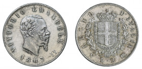 VITTORIO EMANUELE II (1861-1878) 

2 Lire 1863, Napoli argento gr. 10,05. Pagani 506, MIR 1083b. NGC5782310-015 MS67. Fdc

Ex asta NAC 44, Milano ...