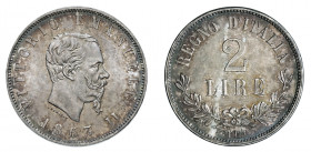 VITTORIO EMANUELE II (1861-1878) 

2 Lire 1863 (valore), Torino argento gr. 9,97. Pagani 508, MIR 1084a.
NGC5782310-001 MS64+. Molto rara. Fdc

E...