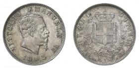 VITTORIO EMANUELE II (1861-1878) 

1 Lira 1863 (stemma), Milano argento gr. 4,88. Pagani 514, MIR 1085e.
q.Fdc