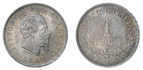 VITTORIO EMANUELE II (1861-1878) 

1 Lira 1863 (valore), Milano argento gr. 4,98. D/ VITTORIO EMANUELELE II Testa a destra, sotto al collo FERRARIS,...