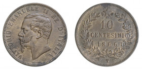 VITTORIO EMANUELE II (1861-1878) 

10 Centesimi 1866, Torino rame gr. 9,84. Pagani 543, MIR 1092f.
q.Spl
