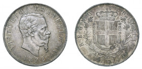 VITTORIO EMANUELE II (1861-1878) 

5 Lire 1872, Milano argento gr. 25,02. Pagani 494, MIR 1082o, Davenport 140.
NGC5782332-001 MS64. q.Fdc

Ex Ra...