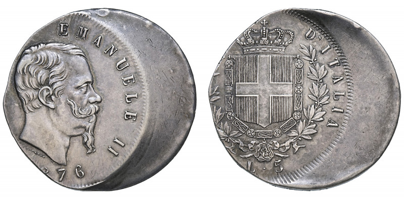 VITTORIO EMANUELE II (1861-1878) 

Da 5 Lire 1876 Roma, argento gr. 24,84. Dec...
