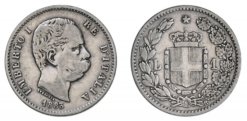 UMBERTO I (1878-1900) 

1 Lira 1883, argento gr. 4,92. D/ UMBERTO I – RE D’ITA...