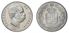 UMBERTO I (1878-1900) 

1 Lira 1887, Milano argento gr. 5,01. Pagani 604, MIR 1103d.
NGC5782333-012 MS64. Fdc
