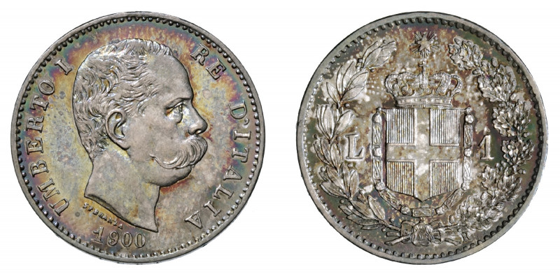 UMBERTO I (1878-1900)

1 Lira 1900, Roma argento gr. 4,98. Pagani 607, MIR 110...