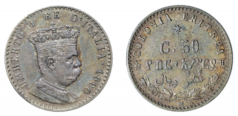 UMBERTO I – Colonia Eritrea (1890-1900) 

50 Centesimi 1890, Milano argento gr...