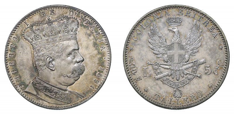 UMBERTO I – Colonia Eritrea (1890-1900) 

Tallero 1891, argento gr. 28,06. D/ ...