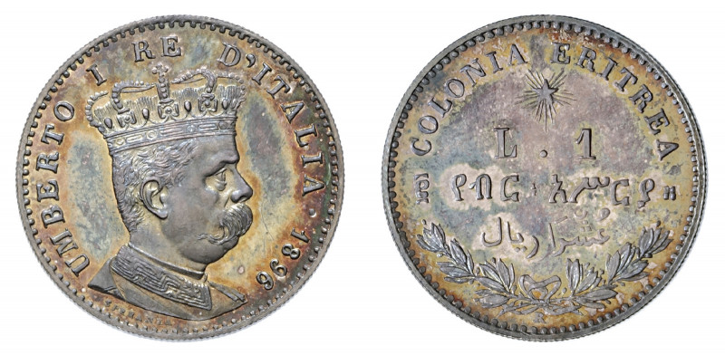 UMBERTO I – Colonia Eritrea (1890-1900) 

1 Lira 1896, argento gr. 5,00. Pagan...