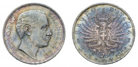 VITTORIO EMANUELE III (1900-1946) 

1 Lira 1902, argento gr. 4,99. Pagani 764, MIR 1145b.
q.Fdc