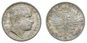 VITTORIO EMANUELE III (1900-1946) 

2 Lire 1905, argento gr. 9,96. Pagani 729, MIR 1139e.
NGC5782324-014 MS64. Fdc