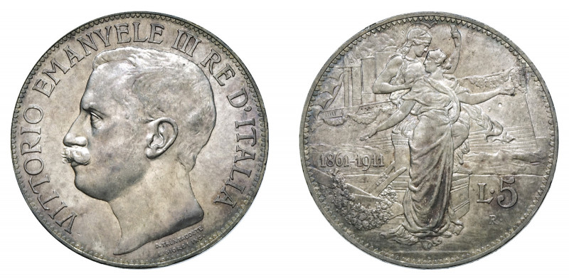 VITTORIO EMANUELE III (1900-1946) 

5 Lire 1911, argento gr. 24,97. D/ VITTORI...