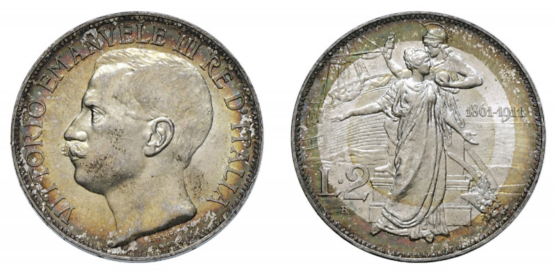 VITTORIO EMANUELE III (1900-1946) 

2 Lire 1911, argento gr. 9,98. D/ VITTORIO...
