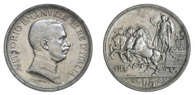 VITTORIO EMANUELE III (1900-1946) 

5 Lire 1914, argento gr. 25,01. D/ •VITTORIO EMANVELE III RE D’ITALIA• Busto a destra in uniforme con Collare, s...