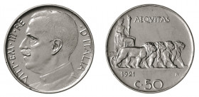 VITTORIO EMANUELE III (1900-1946) 

50 Centesimi 1921, nickel gr. 6,01. Contorno liscio. Pagani 802, MIR 1150e.
NGC5782334-012 MS63. q.Fdc