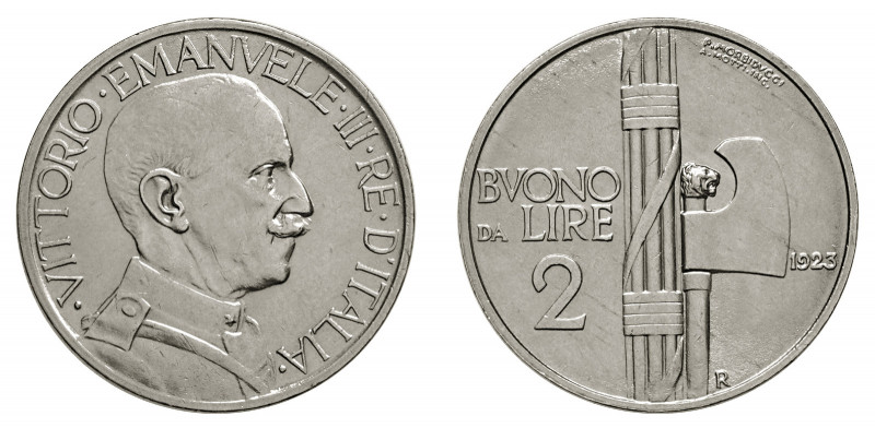 VITTORIO EMANUELE III (1900-1946) 

Buono 2 Lire 1923, nickel gr. 9,94. Pagani...