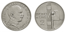 VITTORIO EMANUELE III (1900-1946) 

Buono 2 Lire 1923, nickel gr. 9,94. Pagani 741, MIR 1143a.
q.Fdc