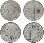 VITTORIO EMANUELE III (1900-1946) 

Buono da lire 2 1925, nickel gr. 10,04 contromarcato con falce e martello.
Molto rara. q.Spl 20 centesimi 1940 ...