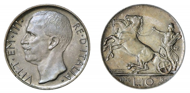 VITTORIO EMANUELE III (1900-1946) 

10 Lire 1926, argento gr. 10,00. D/ VITT•E...