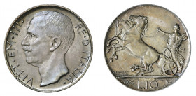 VITTORIO EMANUELE III (1900-1946) 

10 Lire 1926, argento gr. 10,00. D/ VITT•EM•III• - RE•D’ITALIA• Testa nuda a sinistra. Rv: L’Italia su biga brio...