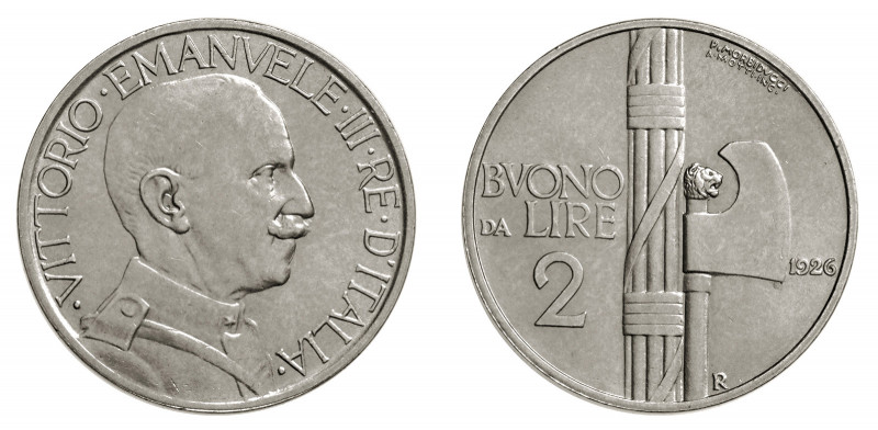VITTORIO EMANUELE III (1900-1946)

Buono 2 Lire 1926, nickel gr. 9,75. Pagani ...