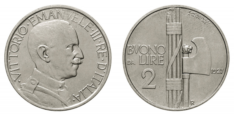 VITTORIO EMANUELE III (1900-1946) 

Buono 2 Lire 1927, nickel gr. 9,96. Pagani...