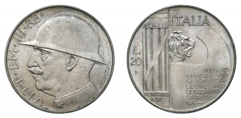 VITTORIO EMANUELE III (1900-1946) 

20 Lire MXMXXVIII (giugno 1928), argento 6...