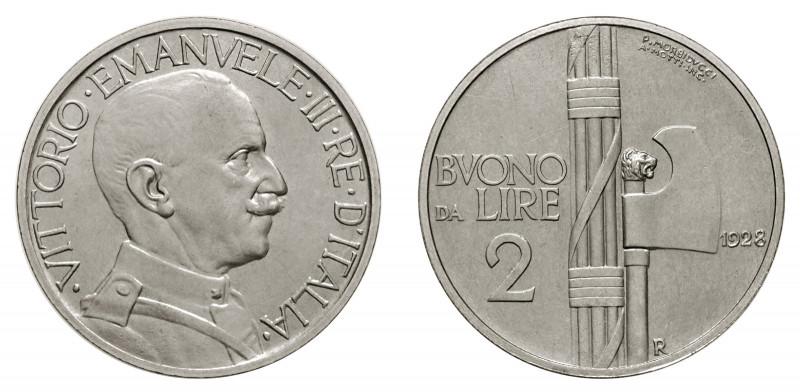 VITTORIO EMANUELE III (1900-1946) 

Buono 2 Lire 1928, nickel gr. 9,99. Pagani...
