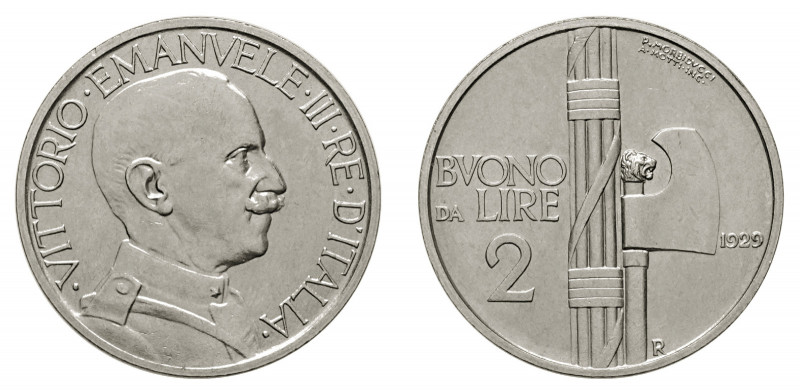 VITTORIO EMANUELE III (1900-1946) 

Buono 2 Lire 1929, nickel gr. 10,19. Pagan...