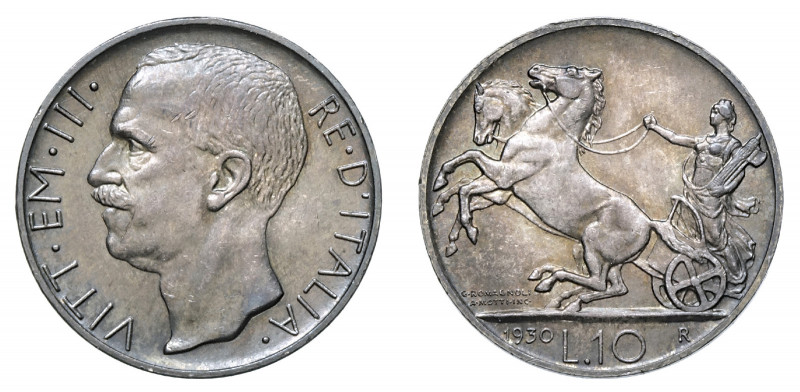 VITTORIO EMANUELE III (1900-1946) 

10 Lire 1930, argento gr. 9,96. Pagani 695...