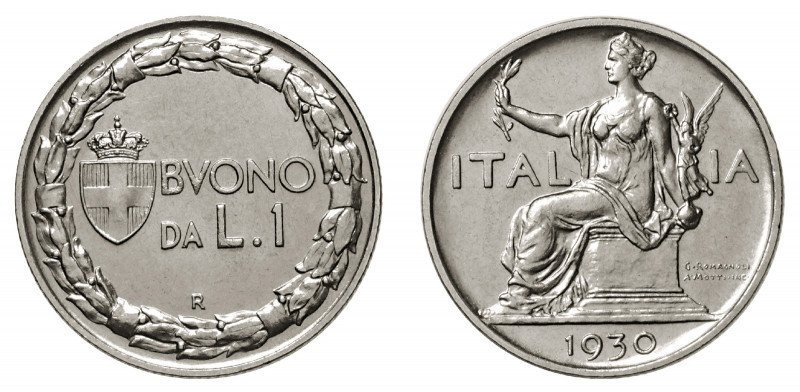 VITTORIO EMANUELE III (1900-1946) 

Buono 1 Lira 1930, nickel gr. 8,06. Pagani...