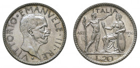 VITTORIO EMANUELE III (1900-1946) 

20 Lire 1934 A. XII, argento gr. 15,05. Pagani 679, MIR 1128i.
NGC5782291-007 MS65. Rarissima. Fdc

50 esempl...