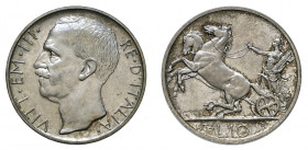 VITTORIO EMANUELE III (1900-1946) 

10 Lire 1934, argento gr. 9,96. Pagani 699, MIR 1132m.
NGC5782312-012 MS 65. Rarissima. Fdc

Ex asta Montenap...