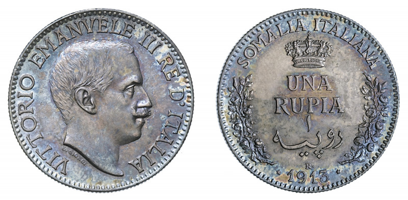 Vittorio Emanuele III - Somalia Italiana 

Rupia 1913, argento gr. 11,63. Paga...