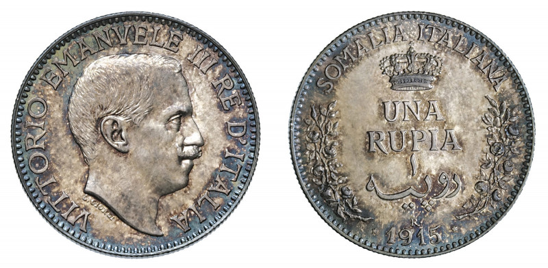 Vittorio Emanuele III - Somalia Italiana 

Rupia 1915, argento gr. 11,66. Paga...