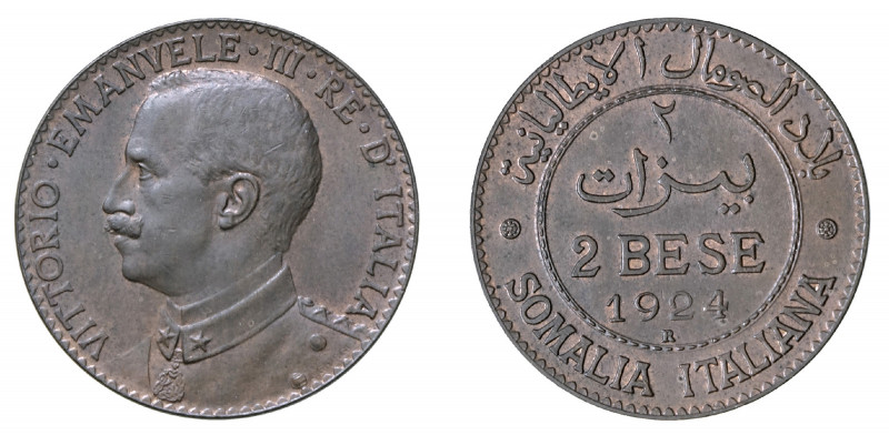 Vittorio Emanuele III - Somalia Italiana 

2 Bese 1924, rame gr. 5,19. Pagani ...