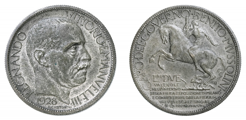 Gettoni 

Fiera 2 Lire 1928, Milano argento, gr. 12,02. Valido solo all’intern...