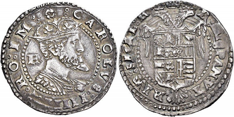 (L’) Aquila. Carlo V d’Asburgo imperatore, 1519-1554 

Tarì, AR 6,18 g. CAROLV...
