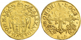 Bologna. Alessandro VII (Fabio Chigi), 1655-1667 

Doppia 1666, AV 6,55 g. ALEXANDER VII PON MAX Stemma sormontato da triregno e chiavi decussate. R...