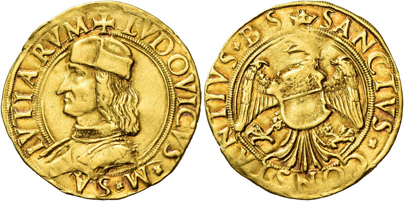 Carmagnola. Ludovico II di Saluzzo, 1475-1504 

Doppio ducato, AV 6,86 g. + LV...