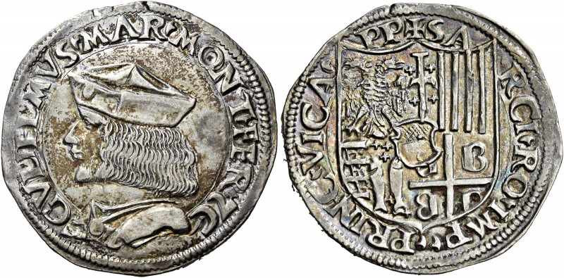 Casale. Guglielmo II Paleologo, 1494-1518 

Testone, AR 9,51 g. GVLIELMVS MAR ...