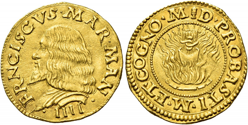 Mantova. Francesco II Gonzaga, 1484-1519 

Ducato, AV 3,47 g. FRANCISCVS MAR M...