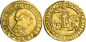 Milano. Francesco I Sforza, 1450-1466 

Ducato, AV 3,46 g. Biscia FRANCISChVS SFORTIA VIC’ Busto corazzato a d. Rv. DVX MEDIOLANI AC – IANVE D Il du...