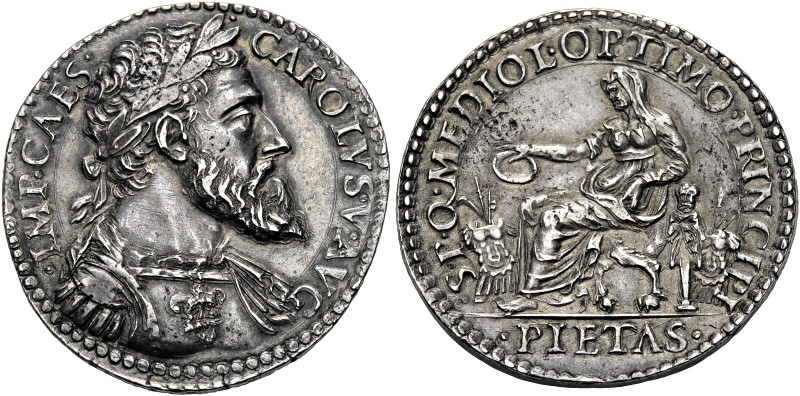 Milano. Carlo V d’Asburgo imperatore e duca di Milano, 1535-1556 

Medaglia o ...
