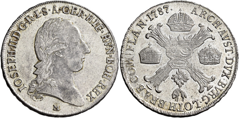 Milano. Monetazione imperiale 

Mezzo crocione 1787, AR 14,75 g. IOSEPH II D G...